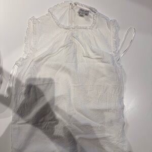 Reiss Ivory Ruffle Trim Top